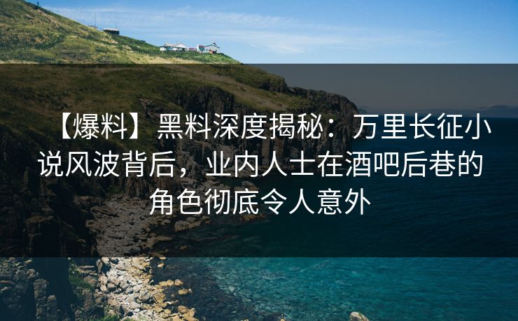 【爆料】黑料深度揭秘：万里长征小说风波背后，业内人士在酒吧后巷的角色彻底令人意外