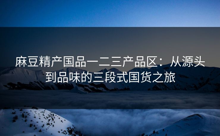 麻豆精产国品一二三产品区：从源头到品味的三段式国货之旅