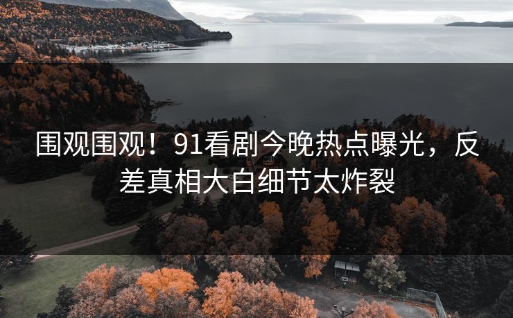 围观围观！91看剧今晚热点曝光，反差真相大白细节太炸裂  第1张