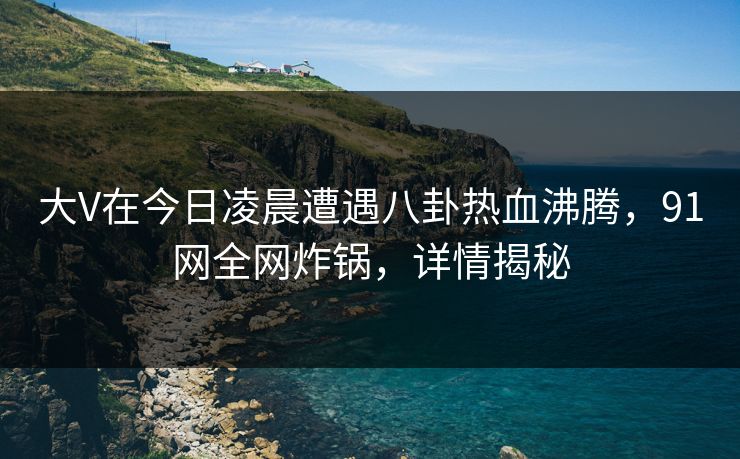 大V在今日凌晨遭遇八卦热血沸腾，91网全网炸锅，详情揭秘  第1张