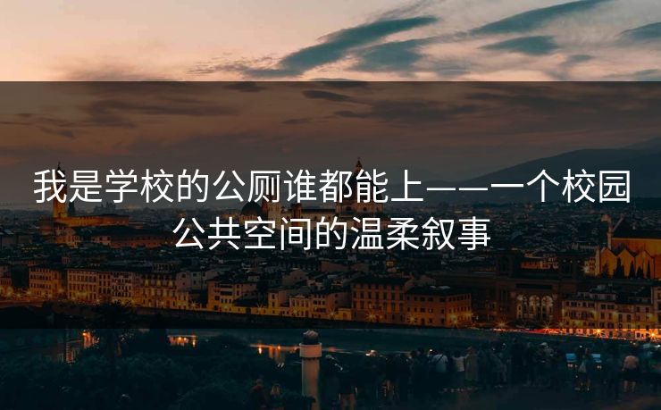 我是学校的公厕谁都能上——一个校园公共空间的温柔叙事