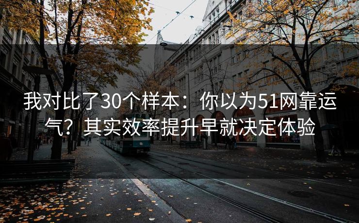 我对比了30个样本：你以为51网靠运气？其实效率提升早就决定体验  第1张